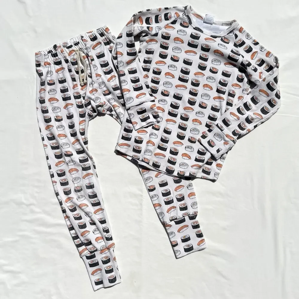 Little One Shop Unisex Kids 6-7 Sushi Print Pajama Set Girls Boys